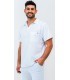 Polo sanitario unisex con cierre de tejido elástico 114400. Eurosavoy BL