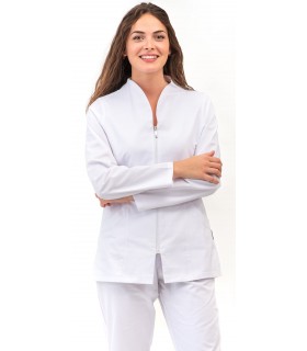 Casaca para estética de mujer con cierre de cremallera 114217. Eurosavoy BL