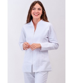 Casaca para estética de mujer con cierre de cremallera 114209. Eurosavoy BL