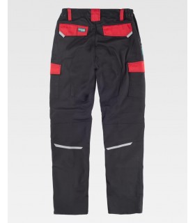 Pantalón de trabajo elástico combinado y multibolsillos WF2855. Workteam RJ2