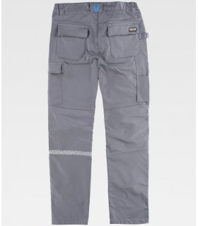 Pantalón de trabajo de tejido elástico bidireccional multibolsillos B4031. Workteam GR2