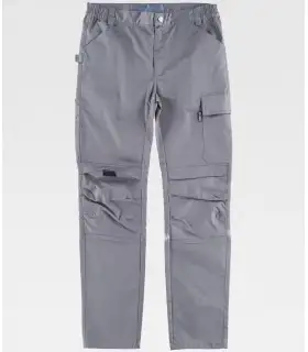 Pantalón de trabajo de tejido elástico bidireccional multibolsillos B4031. Workteam GR1