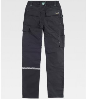 Pantalón de trabajo de tejido elástico bidireccional multibolsillos B4031. Workteam NG2