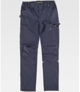 Pantalón de trabajo de tejido elástico bidireccional multibolsillos B4031. Workteam MA1