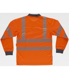 Polo de alta visibilidad certificado con cinta reflectante segmentada C3883. Workteam4