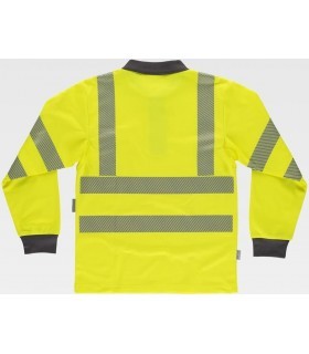 Polo de alta visibilidad certificado con cinta reflectante segmentada C3883. Workteam2