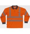 Polo de alta visibilidad certificado con cinta reflectante segmentada C3883. Workteam3