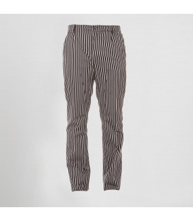 Pantalón 7772 estampado. Media cintura elástica. Cuadro gris claro espalda. Garys rayas grises