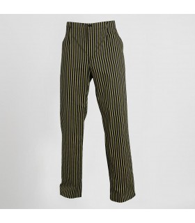 Pantalón 7772 estampado. Media cintura elástica. Cuadro gris claro espalda. Garys, rayas pistacho