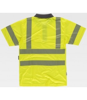 Polo de alta visibilidad certificado con cinta reflectante segmentada C3882. Workteam2