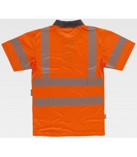 Polo de alta visibilidad certificado con cinta reflectante segmentada C3882. Workteam4