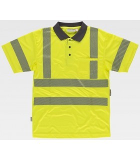 Polo de alta visibilidad certificado con cinta reflectante segmentada C3882. Workteam1