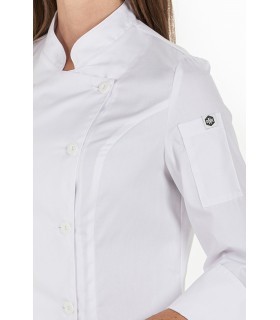 Casaca de hostelería para cocinera 8548900 cruzada. Brazo Dyneke