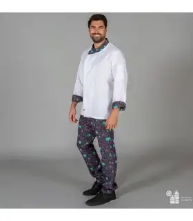 Pantalón de cocina estampado unisex de poliéster reciclado 7035. Garys