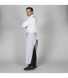 Delantal largo 191. Garys gris perla lateral