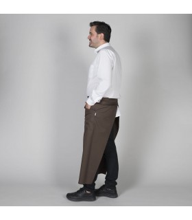 Delantal largo 191. Garys marron lateral