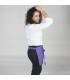 Delantal corto 120. Sin bolsillo. Garys morado lateral