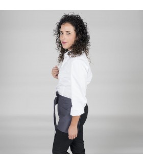 Delantal corto 120. Sin bolsillo. Garys gris marengo lateral