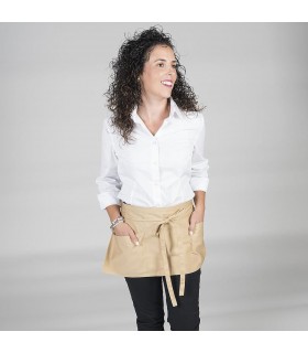 Delantal corto 120. Sin bolsillo. Garys crema