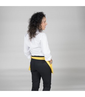 Delantal corto 120. Sin bolsillo. Garys amarillo espalda
