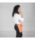 Delantal corto 120. Sin bolsillo. Garys naranja lateral
