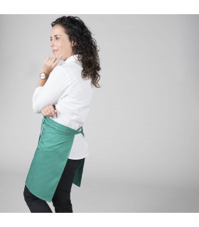 Delantal corto 117. Sin bolsillo. Garys verde lateral