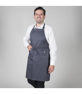 Delantal 116-B. Bolsillo en el centro. Garys gris marengo