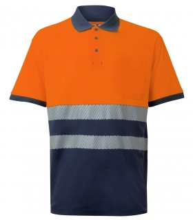 Polo bicolor de alta visibilidad de algodón 305523. Velilla5