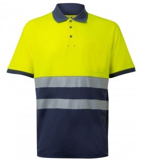 Polo bicolor de alta visibilidad de algodón 305523. Velilla1
