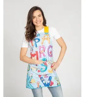 Casulla escolar estampada de mujer ABECEDARIO 200005. Garys1