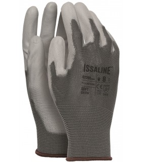 Guantes de poliéster revertido de poliuretano 07285 SOFT CATCH. PACK 12 und. ISSALINE GR