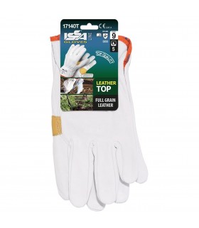 Guantes de piel flor vacuno con refuerzo 17140T. PACK 12 und. ISSALINE 2
