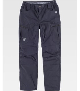 Pantalón elástico multibolsillos con refuerzo en rodillas y cuela B1434. Workteam1