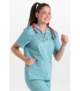 Casaca sanitaria unisex 8204884 en manga corta. lejos Dyneke 18