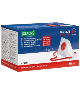 Mascarilla filtrante plegable con válvula FFP3 - NR DS7532N. Caja de 10 und. ISSALINE2