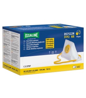 Mascarilla filtrante plegable con válvula FFP2 - NR DS7522N. Caja de 10 und. ISSALINE2