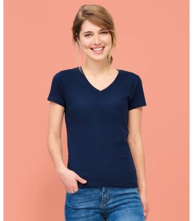 Camiseta con cuello en pico de mujer 190 gr IMPERIAL V 02941. Sols1