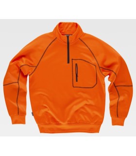 Sudadera alta visibilidad con cierre de media cremallera C9810. Workteam4
