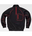 Sudadera bicolor con cierre de media cremallera C9800. Workteam3