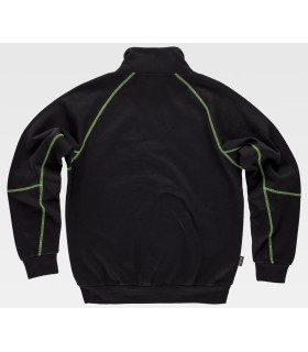 Sudadera bicolor con cierre de media cremallera C9800. Workteam2