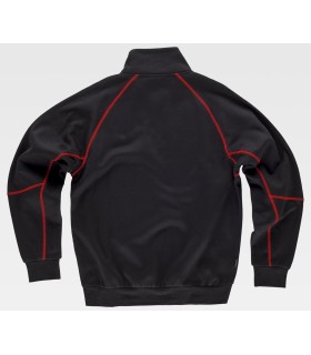 Sudadera bicolor con cierre de media cremallera C9800. Workteam4