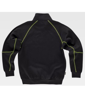 Sudadera bicolor con cierre de media cremallera C9800. Workteam6