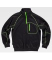 Sudadera bicolor con cierre de media cremallera C9800. Workteam1