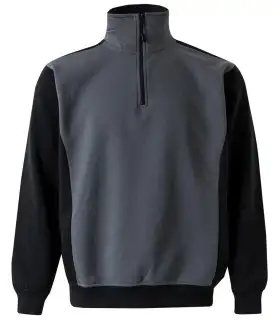 Sudadera bicolor de media cremallera y cuello alto 105703. Velilla1