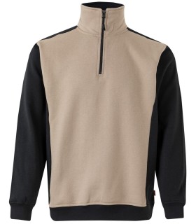 Sudadera bicolor de media cremallera y cuello alto 105703. Velilla3