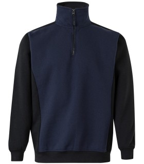 Sudadera bicolor de media cremallera y cuello alto 105703. Velilla5