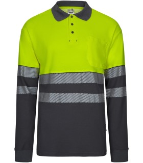 Polo bicolor de alta visibilidad de algodón 305525. Velilla9