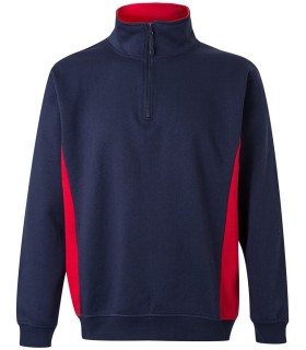 Sudadera de trabajo bicolor con media cremallera 105704. Velilla12