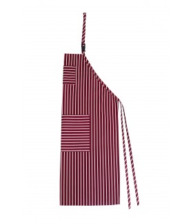 Delantal con peto PIMENTON unisex. Con 2 bolsillos. Velilla granate 2