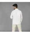 Guayabera Hombre Cuello Mao Borneo 210003 Garys Parte Trasera Blanco